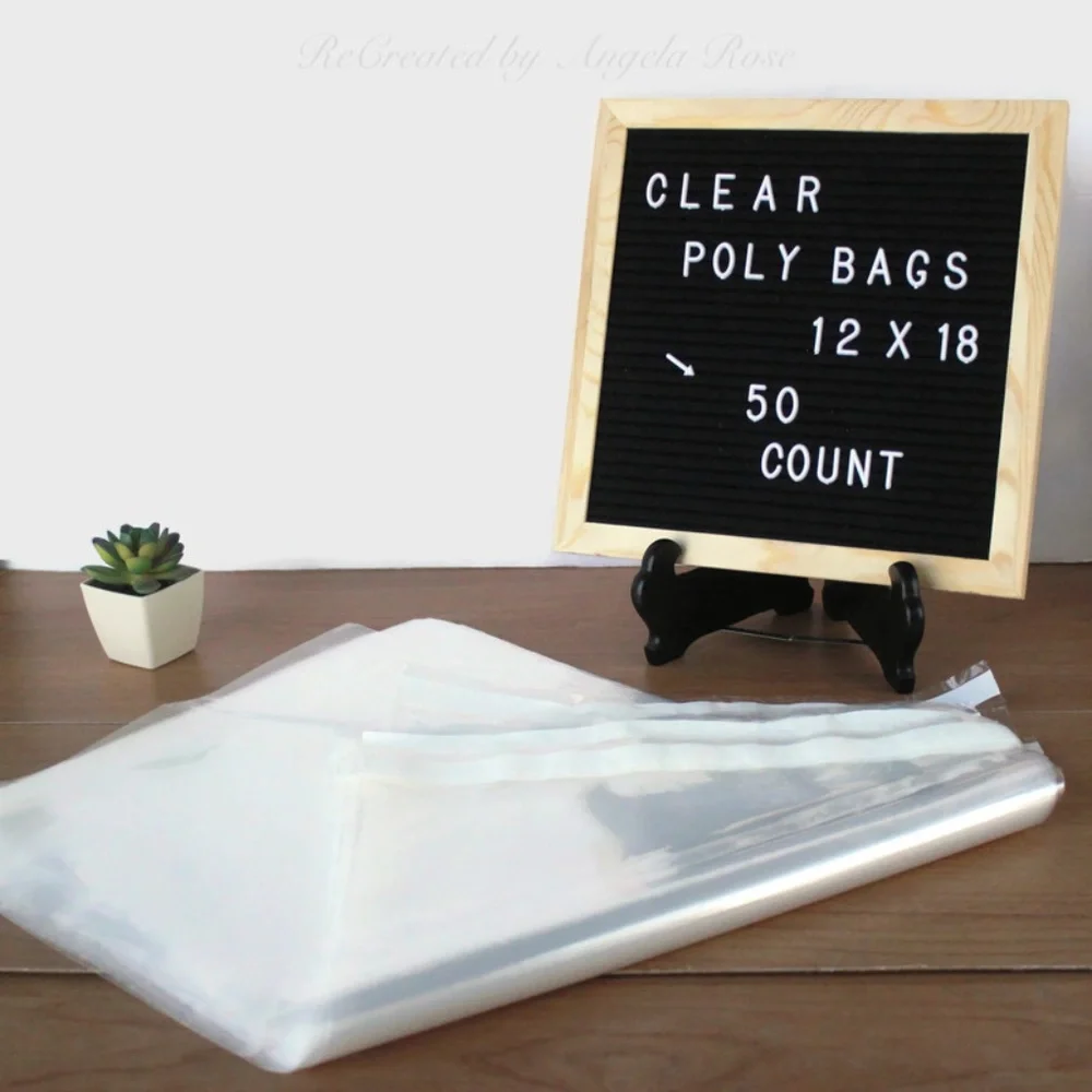 50 12 x 18 Poly Bags - Clear